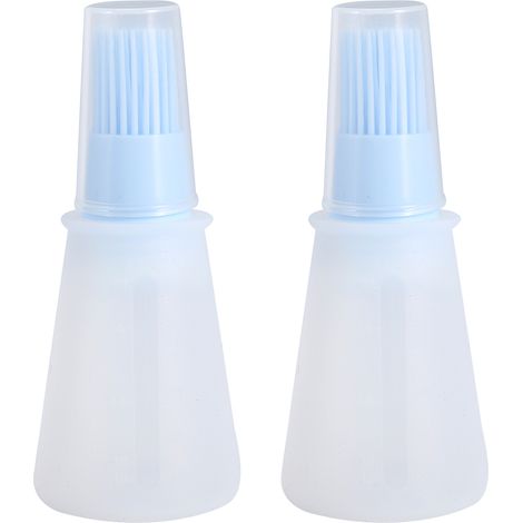 2pcs Brosse à Huile et Miel Silicone Barbecue, Pinceau Cuisson Pâtisserie BBQ Bleu (1/5)
