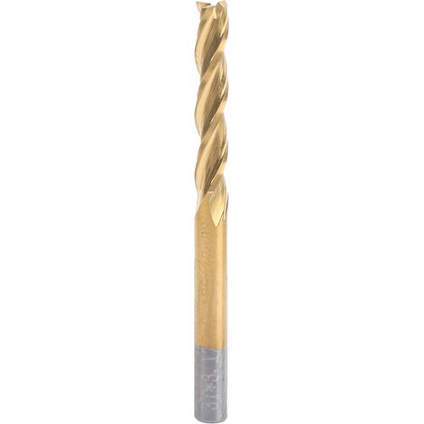 Fraise 3 dents en acier tungstène titané, queue cylindrique 3.175x3.175x17x40, outil de coupe pour défonceuse (1/5)