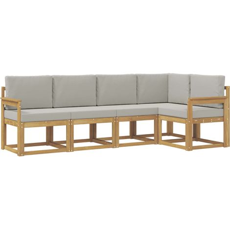 Set di divani da esterno 5 pz Bianco e Grigio Chiaro vidaXL (1/5)