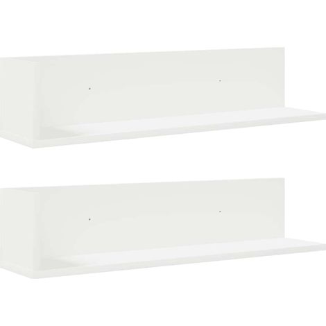Maison Exclusive - Wandregale 2 Stk. Weiß 75x16,5x16,5 cm Holzwer (1/5)