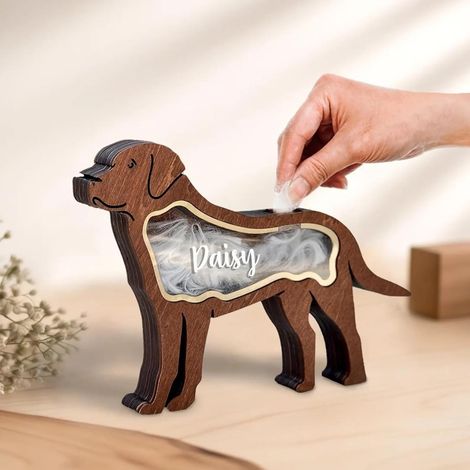 Boîte Souvenir pour Chien et Chat, Cadre Commémoratif en Bois Personnalisé pour Poils d'Animaux, Mémoire de Compagnie (1/5)