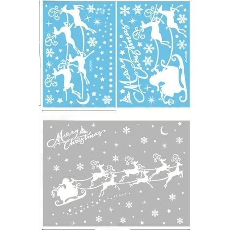 Décorations de Noël pour fenêtres : flocons de neige, autocollants féeriques, rennes, bonhommes de neige, motifs saisonniers, élans, boules de neige, décorations pour la maison, la cuisine et le salon (1/5)