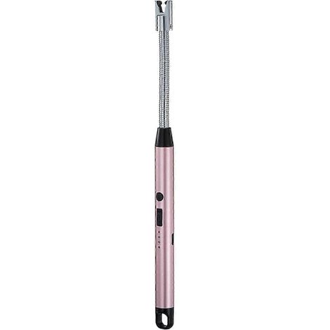 Allumeur électrique en or rose avec crochet, matériau métallique coupe-vent, chargement USB, accessoire de cuisine (1/5)