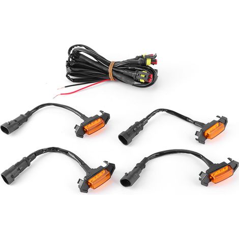 4 phares de calandre LED 12V haute luminosité, lentille jaune pour Toyota Tacoma 2016-2020 (lot de 4) (1/5)