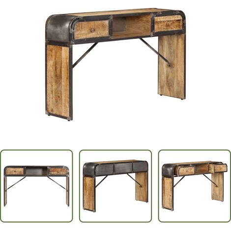 vidaXL Meuble vintage - Buffet 120x30x75 cm bois de manguier massif (1/5)