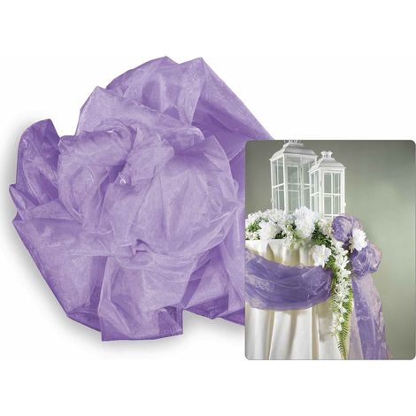 Voilage en organza lilas, 3 x 1,45 m