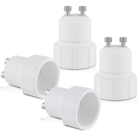 Paquete de 10 adaptadores de casquillo GU10 a E14 para lámparas LED y halógenas.