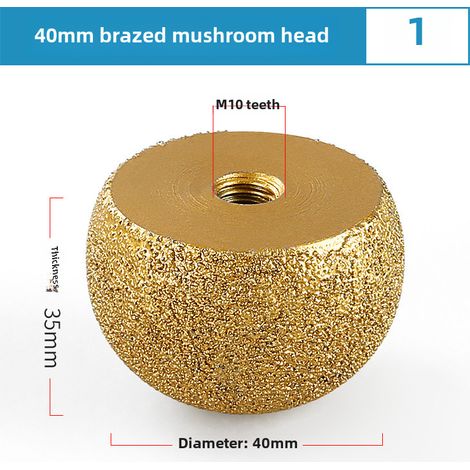Outil de fabrication de pots de fleurs à tête de galet, tête de meulage d'arc intérieur, tête de brasage de champignon, ouvre-trou, couteau de fond de châssis propre (Tête de brasage de champignon [40 (1/5)