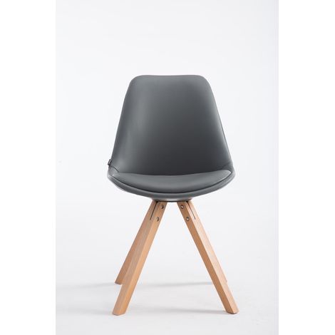 Sedia pranzo Laval in similpelle gambe quadrate natura grigio (1/3)