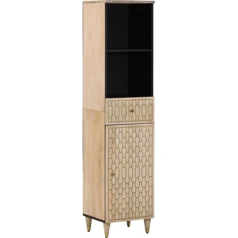 Badschrank 38x33x160 cm Massivholz Mango