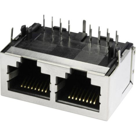 Multiport 2 x RJ45 econ connect 3012S02 RJ45 embase femelle horizontale Pôle: 8 métal 1 pc(s)