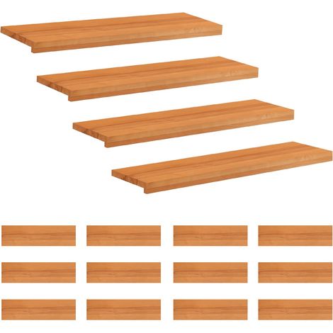 Tappeti per scale 16 pz 90 x 30 x 2 cm Marrone Chiaro vidaXL