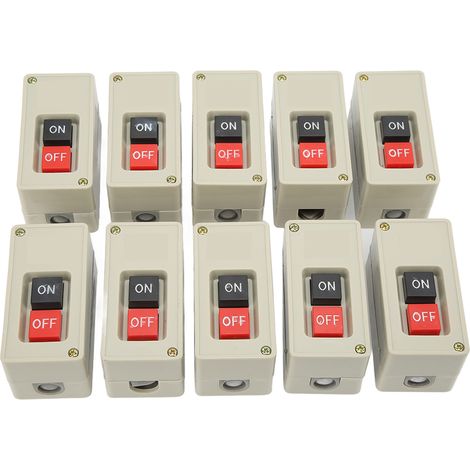 Lot de 10 interrupteurs triphasés pour moteurs, 2 positions, à réarmement automatique, à bouton-poussoir, pour boîtes de distribution 380 V 30 A
