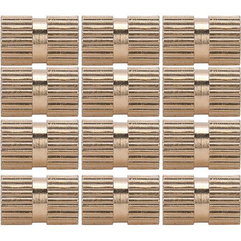 100 écrous moletés professionnels en cuivre, inserts pour artisanat, M4 x 10 x 6 (1/5)