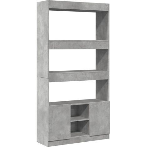 vidaXL Credenza Grigio Cemento 92x33x180 cm in Legno Multistrato (1/5)