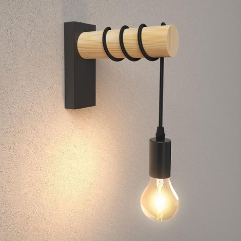 1pc style européen noir applique chambre étude lampe de chevet rétro applique bois art décoration applique (1/2)