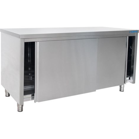 Armoire inox - 1800x600x850mm - Porte coulissante - Étagère réglable - Saro