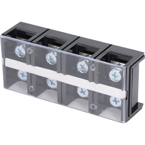 Barrette de connexion bornier double rangée en cuivre avec capot transparent 40-60mm² 150A AC600V série TC 8 points, pour câblage auto (1/5)