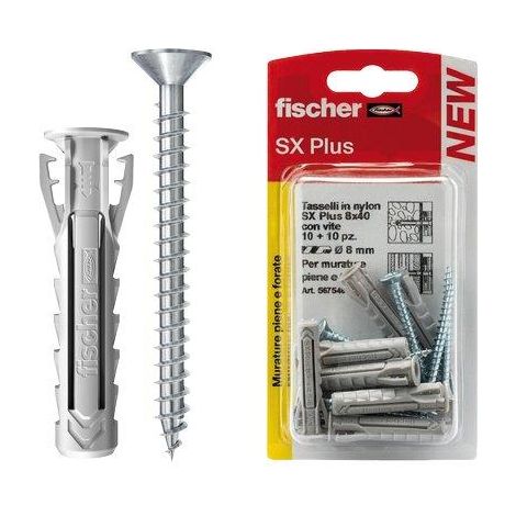 TASSELLO NYLON SX PLUS S K SELF FISCHER - VITE TSP CAVA PZ SX 6X30 SK CF=PZ 15- 5 confezioni