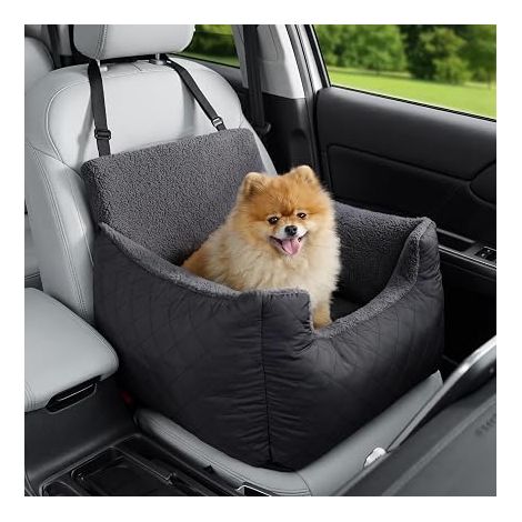 Car Seat for Dogs – Waterproof Booster Car Bed for Puppies with Lead for Pet Transport, 54.5 x 49.5 x 38 cm, Black (1/5)