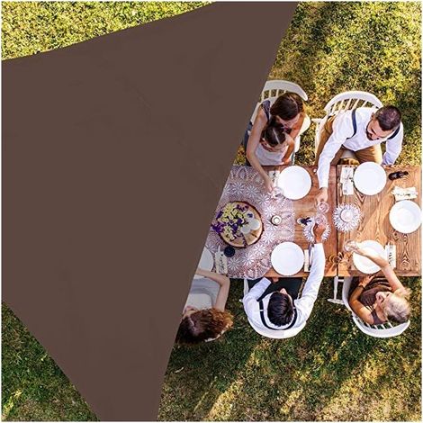 Tenda a vela triangolare in poliestere 5 x 5 x 5 metri, sabbia 165 gr/m2 UV per giardino