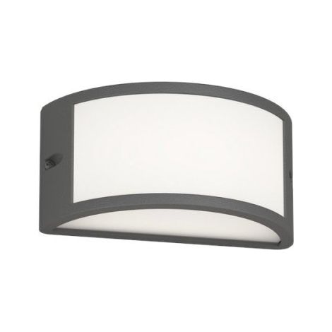 Applique moderno top light cairo gx53 led ip54 alluminio policarbonato, finitura metallo grigio-antracite