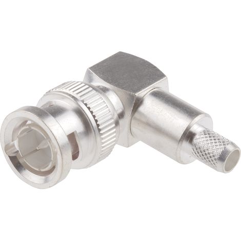 Connecteur coaxial RS PRO Mâle à angle droit, raccordement A sertir 50O Montage sur câble ( Prix pour 1 )