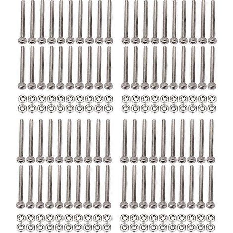 Boulons et écrous à tête hexagonale moletée M2 x 20 mm, lot de 80 pièces (1/5)