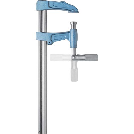 1 - Serre-joint à pompe - Section 40 x 10 mm - Saillie 125 mm - Manche articulé - Acier - 30 cm
