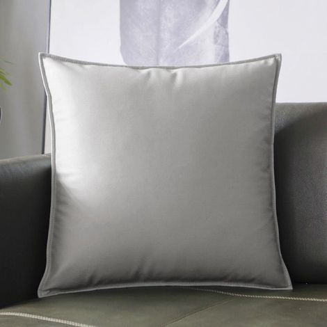 Gris froid 40x40 (taie d'oreiller simple) Taie d'oreiller à motif litchi en similicuir, coussin de tête de lit, coussin de bureau, taie d'oreiller de canapé (1/5)
