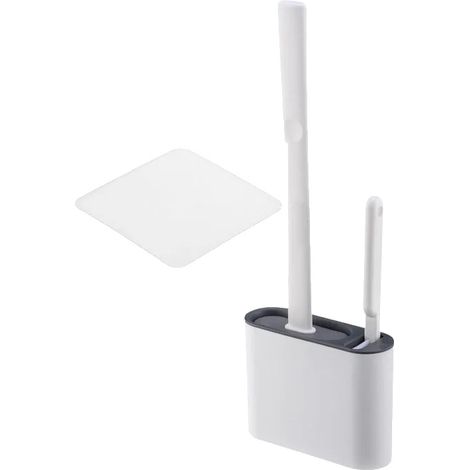 Scopino per WC, manico ergonomico, design igienico, stile 1 grigio scuro (1/2)