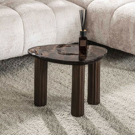 Table basse 51x37x35 cm en verre étiré bronze antique - ATILY