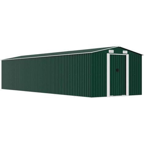 Gerätehaus Grün 257x779x181 cm Verzinkter Stahl