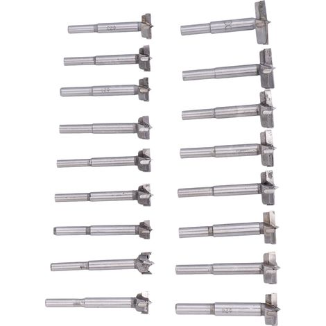 Jeu de 16 mèches Forstner 15-40mm, forets à bois multifonctions avec pointe centrage, perçage précis pour charnières et menuiserie (1/5)