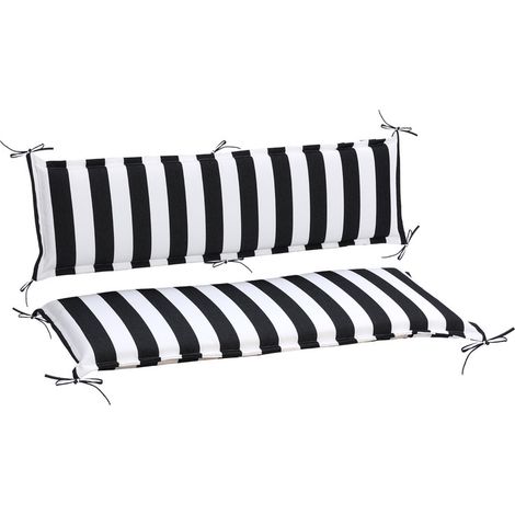Aoodor Outdoor-Bankkissen mit Steppung, 108×45 cm, farbecht, 2-Sitzer mit Rückenlehne für Rasen- und Gartenbänke, Terrasse, Schaukel (1/5)