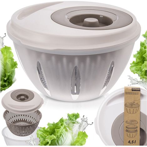 Schleudertrockner für Salate, Gemüse und Obst, manuell, beige, ELA Orion 112839 (1/5)