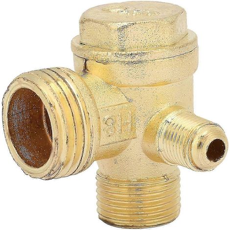 Clapet anti-retour à 3 voies en laiton fileté mâle, facile à installer, pour compresseur d'air (1/4)