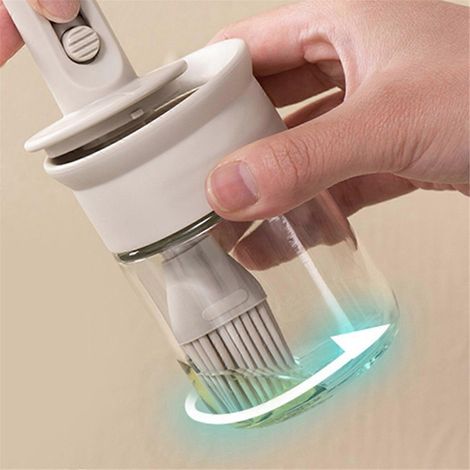 Verstellbarer Ölpinsel, Saucenspender, multifunktionales Kochutensil, Kochpinsel mit Reservoir, Gebäckzubehör, zum Bestreichen mit Marinaden und Ölen, kompakte Größe, praktisch und hygienisch. (1/5)