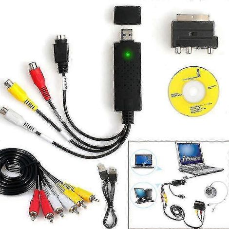 Convertisseur VHS vers DVD USB 2.0 haute qualité, kit de capture audio/vidéo avec câble RCA, compatible avec Windows 10. (1/3)