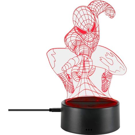 Lampe de nuit 3D à effet d'optique, lumière LED tactile intelligente