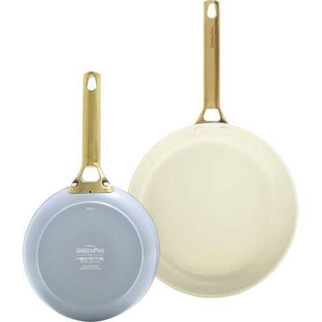 GreenPan CC008484-001 Padova Reserve Set di Padelle 20+26 cm Rivestimento in Ceramica Antiaderente Acciaio Inox Forno fino a 200 °C Induzione Gas Elettrico Ceramico Alogeno colore Blu Chiaro
