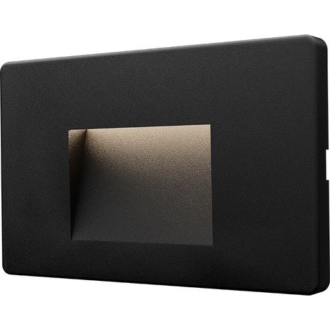 Spot LED mural VEKTAB4 carré noir 3W 3000K IP65 (1/5)