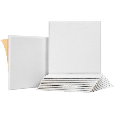 Lot de 10 panneaux acoustiques auto-adhésifs pour murs, 30,5 x 30,5 x 1 cm, pour studio d'enregistrement, bureau, maison, etc. (1/5)