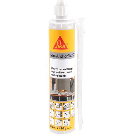 Sika - Sika Anchorfix 2+, Grigio - Adesivo per ancoraggi - Per carichi medio e alti - Per armature/rinforzo in acciaio - A indurimento rapido - 300ml (1/5)