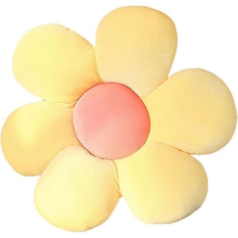 Cuscini per divano a forma di margherita, cuscino a girasole, petali, 50 cm, giallo - Crezuo