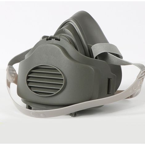 Masque anti-poussière 3200 pour environnements industriels (poussières, meulage, mines de charbon, rénovation) masque en caoutchouc respirant et lavable + 60 filtres. (1/5)