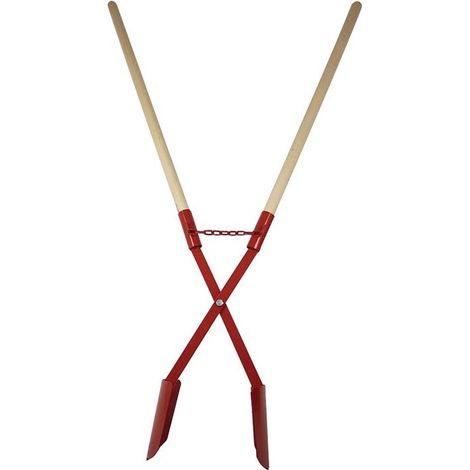 FP – Pelle croisée pour poteaux de bois – Longueur 160 cm – Largeur ajustable 110-280 mm – 2 poignées en bois dur – Pour creuser des trous précis