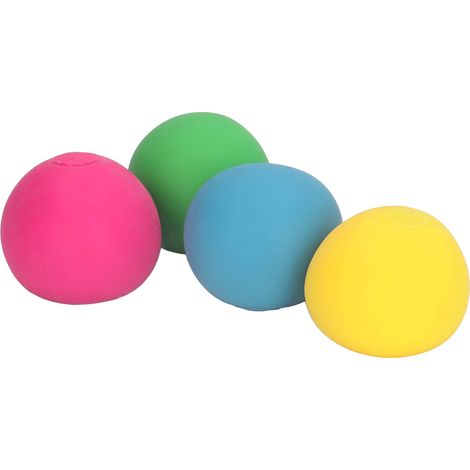 Lot de 4 balles de pression, très résistantes, indéchirables, favorisant la concentration, jouets sensoriels à presser, convenant aux enfants, aux adolescents et aux adultes. (1/5)