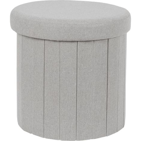 Coffre pouf pliable gris 38x38x38 cm