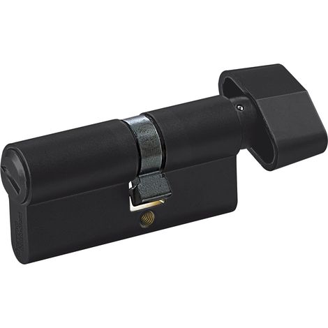 WC-Zylinder m. Drehknauf innen, 35,5/27,5 mm, Messing schwarz matt (1/4)